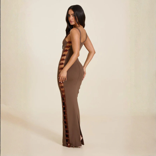 The Mya Maxi Dress in Brown